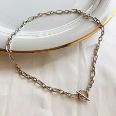 【サージカルステンレス】50cmシルバーオーバルデザインチェーンのネックレス　長さ追加可能◎お問い合わせください