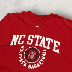 US古着 メキシコ製 NIKE ナイキ NS STATE ノースカロライナ basketball バスケ Tシャツ M レッド