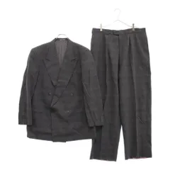 GIORGIO ARMANI (ジョルジオアルマーニ) ダブルボタン ウール チェック テーラードジャケット ジップフライ スラックスパンツ ダークグレー セットアップスーツのサムネイル