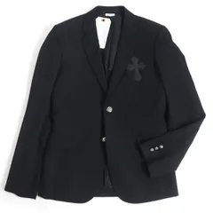極美品□2012年製 コムデギャルソン×クロムハーツ CHプラス/セメタリ―クロスパッチ シングルジャケット 黒 XS 日本製 正規品 希少！のサムネイル