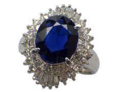 サファイア ダイヤモンドリング Pt900 11.94g 14.5号 GRJソーティング付き　Jewelry Sapphire2.54ct Dia1.13ct Ring