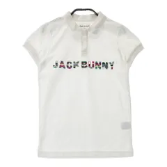 サイズ：00 JACK BUNNY ジャックバニー  フロント刺繍 半袖ポロシャツ  ホワイト系 [240101474999] ゴルフウェア レディース ストスト