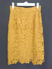 ◇ 31 Sons de mode トランテアン ソン ドゥ モード 膝下丈 ナロー スカート サイズ38 イエロー系 レディース P  【1407260002352】