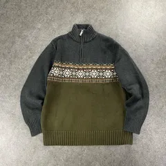 Eddie Bauer Nordic Sweater Half-Zip エディーバウアー ノルディックセーター ハーフジップ フェアアイル コットン 100% メンズ