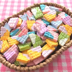 【633】70個 デコパーツ ミニチュア 板チョコ ミックス まとめ売り