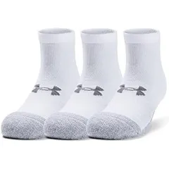アンダーアーマー(UNDER ARMOUR) 3足セット ローカットソックス ヒートギア 1346753-100 ホワイト/ホワイト/スチール Lサイズ