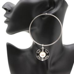 ドルチェ＆ガッバーナ ピアス イヤーアクセサリー ビッグ フープ ロゴ メタル 黒 ブラック black Dolce＆Gabbana