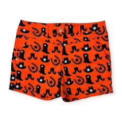 美品 Callaway キャロウェイ 総柄 ゴルフ ショーツ ショートパンツ サイズ L /オレンジ/レディース