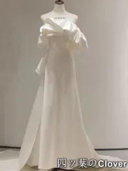 【美品・未使用新品】胸元ボリューム魅力的エンパイアドレス 結婚式用