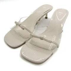 ザラ サンダル リボン ミュール ピンヒール  靴 レディース 36サイズ ベージュ/クリア ZARA 【中古】