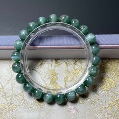 CS-0762天然本翡翠《本物保証》 飄花 天然翡翠 ブレスレット17cm 