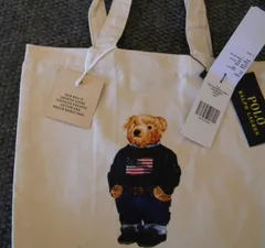 レア　未使用タグ付き　ラルフローレン　キャンパス地バッグ　刺繍 ポロ ラルフ ローレン＞ ポロポニー刺繍 トートバッグ スクエア