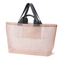 ディーン ＆ デルーカ DEAN & DELUCA メッシュ トートバッグ ショッピングバッグ エコバッグ ビーチバッグ ピンク Lサイズ