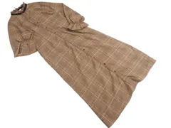 Ray Cassin レイカズン チェック ロング シャツ ワンピース sizeF/茶 ◇■ レディース