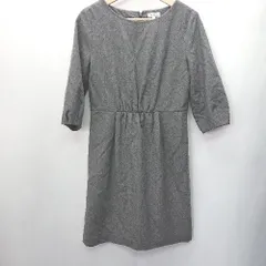 ◇ Vert Dense ヴェールダンス ウール素材 キレイめ 秋 冬 七分袖 膝丈 ワンピース サイズM グレー レディース E  【1407020011464】のサムネイル