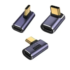 YFFSFDC USB4.0 Type C 変換 アダプター 左右 90° 曲げ3種類セット PD 100W/5A急速充電 40Gbps高速データ転送 8K@60Hz映像出力 L字 L型 タイプc type-c 90度 オス メス USB C コネクター スリ