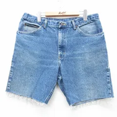 W36/古着 リー Lee ショート パンツ ショーツ メンズ ヒゲ 紺 ネイビー デニム 25apr30 中古 ボトムス 短パン ショーパン ハーフ