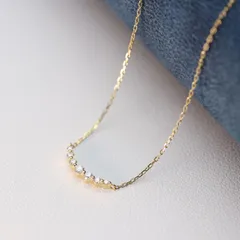 アガット K18 ダイヤモンド 0.1ct ライン ネックレス/24-1409S