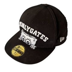 PEARY GATES パーリーゲイツ スポンジボブ NEW ERA コラボ キャップ 黒 ゴルフ 趣味 スポーツ メンズ 7 1/4 57.7cm