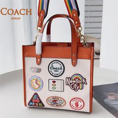 COACH　CA138　レディースバッグ デンプシー トート 22 シグネチャー キャンバス パッチ　虹　アウトレット品　ハンドバッグ　2WAY ショルダーバッグ