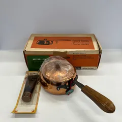 未使用【訳あり】　純銅製　山菜鍋 直径33cm　木製蓋付き 銅 山菜鍋(内側錫引きなし) 丸新銅器 ツル付き鍋 【通販モノタロウ】