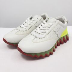 【中古】Christian Louboutin ルビシャーク サイズ42 1/2 （27.5cm程度） ホワイト イエロー レッド クリスチャンルブタン[17]