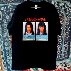 前衛的 バトルロワイアル ティーシャツ 夏 半袖 メンズ 新品 XL ２XL黒  バトルロアイヤル ２Tシャツ 半袖 メンズ 新品 個性的 黒 柴咲コウ レトロ 個性的 奇抜  攻め 前衛的 ビンテージリプリント vintage riprint 古着
