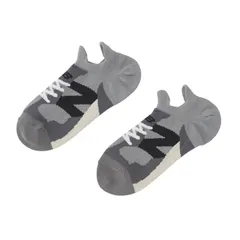 ニューバランス 靴下 メンズ レディース 1足 Newbalance シフテッドソックス 23-29cm 男女兼用 くるぶし丈 スニーカー ソックス フットカバー スニーカー柄 大人用 くつ下 灰色 スレートグレー/LAS35702-YST