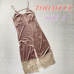 TODAYFUL トゥデイフル ベロアキャミソールワンピース ブラウン