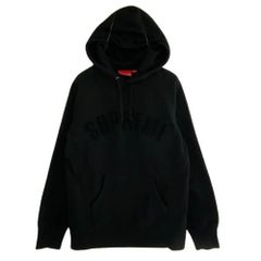 Supreme シュプリーム Chenille Arc Logo Hooded Sweatshirt アーチ ロゴ プルオーバー パーカー ブラック系【中古】