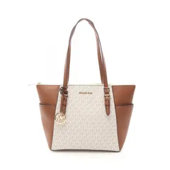 マイケルコース Michael Kors トートバッグ CHARLOTTE シャーロット 35T0GCFT3B ブラウン/ホワイト PVCコーティングキャンバス レザー トートバッグ レディース Used Aのサムネイル