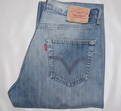 送料無料! L-03 USED Levis リーバイス 501 デニム フェードブルー　実寸W31