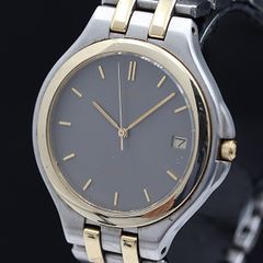 BUCHERER ブヘラ ビンテージ コンビカラー グレー文字盤 デイト 腕時計 