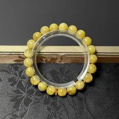 絶賛 EU製 ★黄金タイチンルチル★ブレスレット パワーストーン 天然石B 金運 お守り ギフト 8.8-9.2mm ZB8583