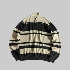 【CHAPS】Half Button Cotton Knit Sweater