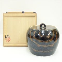 鎌田幸二作　褐釉滴　天目　水指　共箱　共布　茶道具 鎌田幸二作 褐釉滴 天目 水指 共箱 共布 茶道具 - メルカリ