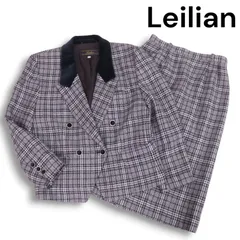Leilian レリアン 秋冬 EMMERICH＆EGER ウール ツイード グレンチェック ジャケット スカート セットアップ Sz.9 レディースのサムネイル