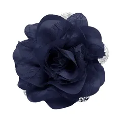 [ティグロス] TIGLOSS コサージュ 花 フラワー 飾り 大きめ ブローチ 卒業式 入学式 セレモニー フォーマル ジャケット スーツ ギフト 結婚式 お呼ばれ ドレス パーティー クリック ピン おしゃれ 8種 専用BOX付（ネイビー）