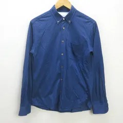 G■ユナイテッドアローズ/UNITED ARROWS 長袖BDシャツ/無地【M】青系/men's/201【中古】■