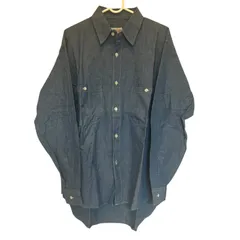 z1294【美品】UNITED COLORS OF BENETTON ユナイテッドカラーズオブベネトン デニムシャツ ブルー メンズ 46サイズ