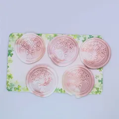 【5枚セット】シーリングスタンプ 封蝋 ハンドメイド 招待状 手紙 ウエディング スクラップ セット Wax Seal ピンク 桜