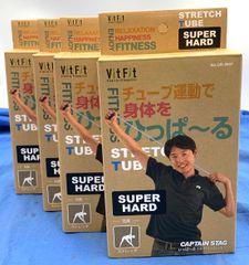 【新品・未開封品】【4個】キャプテンスタッグ 筋トレ エクササイズ フィットネス ストレッチチューブ Vit Fit UR-0907