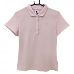 フットジョイ 半袖ポロシャツ ピンク×白 チェック  レディース M ゴルフウェア FootJoy