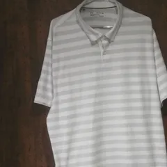 UNDER ARMOUR アンダーアーマー　HEATGEAR　半袖ポロシャツ　ボーダー　サイズ３ＸＬ