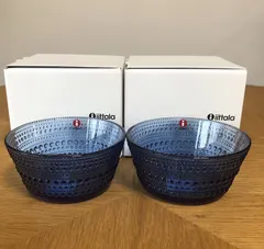 iittala Kastehelmi 　ボウル　ウルトラマリンブルー　ペア