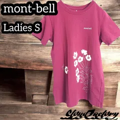 モンベル コットンTシャツ レディースS ハクサンイチゲ ガーネット 花柄 プリント
