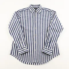 Harriss ハリス ストライプ柄ボタンダウンシャツ 40(M)サイズ ネイビー/ホワイトのサムネイル