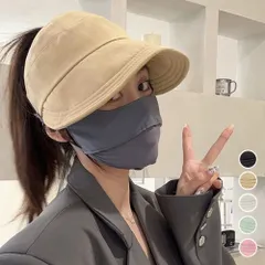 キャップ UVケア帽子 マスク掛け付き