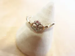 ディズニー シルバーリング SV 指輪 ハート モチーフ ラインストーン 11号 ゴールド