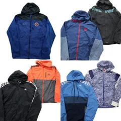 古着卸 まとめ売り アディダス フーデイー ウインドブレーカー ジャケット 7枚セット (メンズ Ｍ /L ) トレフォイル 中古 古着 NC0009